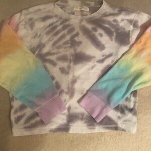 Grey/Rainbow Tie-Dye Crewneck